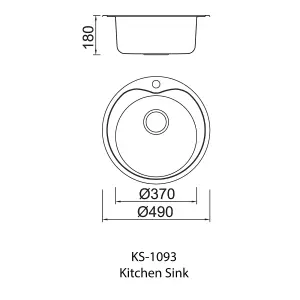 Dihl Single Bowl Stainless Steel Kitchen Sink and Waste 1093