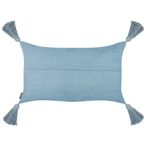 Set of 2 Cushions VALVARIA Cotton 30 x 50 cm Solid Blue