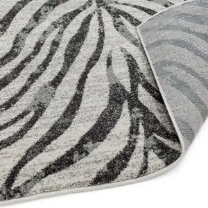 Grey Abstract Modern Easy to Clean Animal Rug For Dining Room -200cm X 290cm