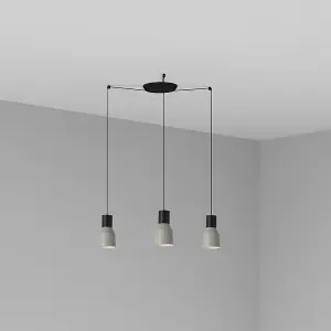 Luminosa Kombo Cluster Pendant Ceiling Light Grey, E27