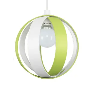 ValueLights J90 Green Ceiling Pendant Shade and B22 GLS LED 10W Warm White 3000K Bulb