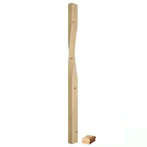 Solid Pine Newel Post Contemporary 90mm Kit UK Manufactured Traditional Products Ltd