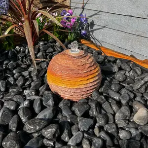 Sandstone Sphere 20cm Natural Stone Solar Water Feature