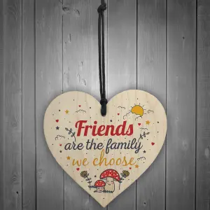 Red Ocean Handmade Friendship Gift Wooden Hanging Heart Chic Plaque Best Friend Family Christmas Gifts