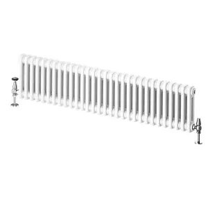 Braxton White Double Horizontal Column Radiator - 400x1370mm