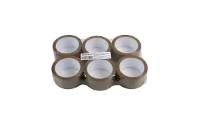 Connect 35212 General Purpose Brown Parcel Tape 48mm x 66m - Pack of 6