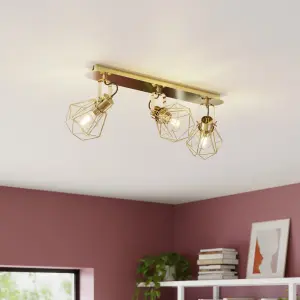 Bar Brass effect 3 Light Spotlight