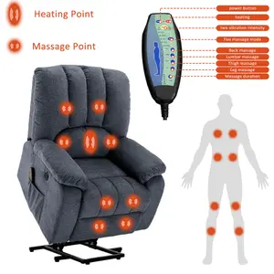 Electric Power Lift Recliner Chair with Massage, Heat and USB Ports