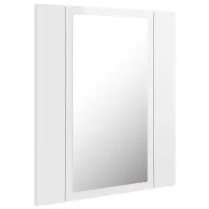 Berkfield LED Bathroom Mirror Cabinet High Gloss White 40x12x45 cm