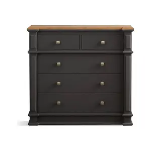 Bewley Oak and Charcoal Grey Painted 2 Over 3 Chest of drawers