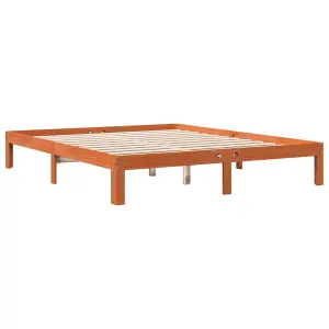 Berkfield Bed Frame without Mattress Wax Brown 180x200 cm Super King Solid Wood Pine