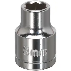 8mm Chrome Plated Drive Socket - Durable 3/8 Inch Square Drive Tool for Professionals