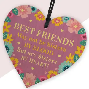 Red Ocean Best Friends Wooden Friendship Hanging Heart Birthday Gift For Her Novelty Friendship Gift For Women