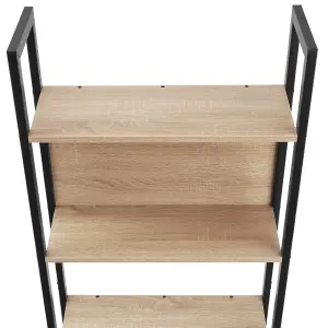 Free-standing presentation shelf Westport 62x24x165.5cm with 5 shelves - industrial wood light, oak Sonoma