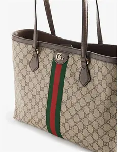 Womens Gucci Ophidia GG Supreme Coated-Canvas Tote Bag B.Eb/N.Acero/Vrv