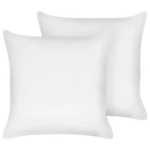 Set of 2 Pillows TRIGLAV Low 80 x 80 cm White