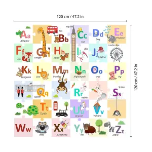 Walplus Marvelous London Alphabets Learning Puzzle Sticker Wall Sticker Mural