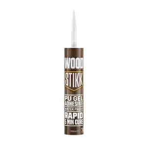 Woodstikk D4 PU Gel Rapid 5min Cure Wood Glue - 300ml Cartridge