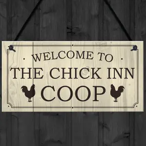 Welcome Chicken Coop Sign Outdoor Garden Shed Plaque Chicken Hen Gifts