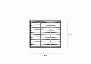 Grange Superior Vertical Trade Lap Panel - Pressure treated Timber - L4 x W182.8 x H165 cm - Green