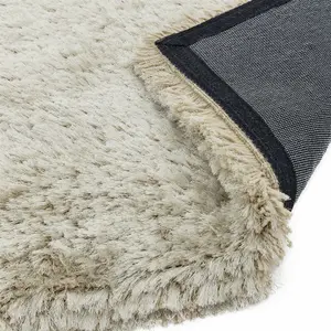 White Easy to clean Plain Handmade , Luxurious , Modern , Plain , Shaggy , Sparkle Rug for Living Room, Bedroom - 160cm X 230cm