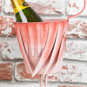 URBNLIVING Metal Flamingo Champagne Bucket Ice Bowl Cooler Party Garden Drinks