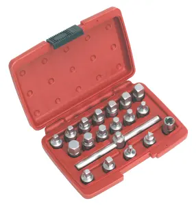 Sealey Oil Drain Plug Key Set 21pc 3/8"Sq Drive AK6586