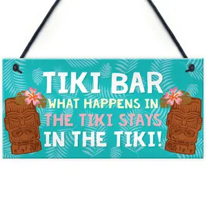 Red Ocean Funny Tiki Bar Decor Sign For Home Garden Bar Hanging Man Cave Cocktail Bar Signs