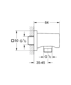 Grohe Shower Hose Outlet Elbow (27076000)