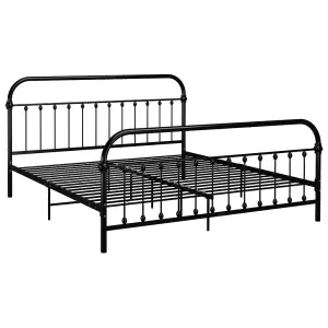 Berkfield Bed Frame Black Metal 180x200 cm 6FT Super King