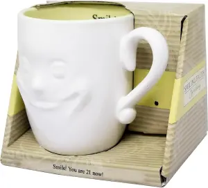 Smiling Face Mug Tea Coffee Ceramic Cup Gift Set Fine China Novelty New 3D  Birthday Message 21 Year Old