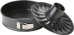 Prestige Inspire Black Round Carbon Steel Freezer Safe Non-Stick Springform Tin with Double Bottom 10"