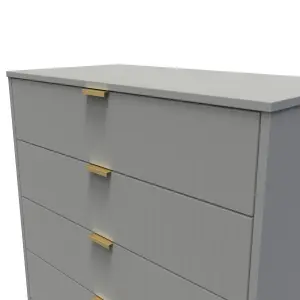 Linear Ready assembled Matt dark grey 5 Drawer Wide Chest (H)1075mm (W)765mm (D)415mm