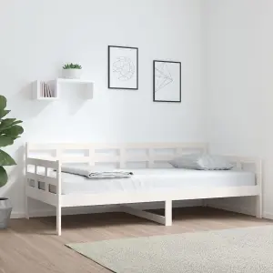 Berkfield Day Bed White Solid Wood Pine 90x190 cm