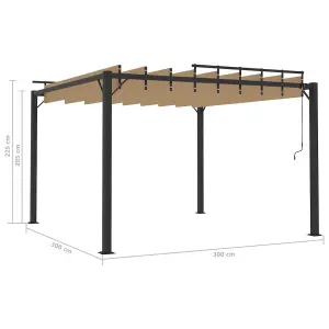 Berkfield Gazebo with Louvered Roof 3x3 m Taupe Fabric and Aluminium