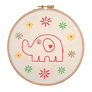 MOM ELEPHANT - Embroidery Kit with Hoop: Mom Elephant - Anchor