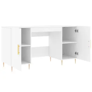 Berkfield Desk White 140x50x75 cm Engineered Wood