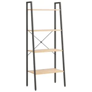 Berkfield 4-Tier Standing Shelf Light Brown and Black 56x35x140 cm