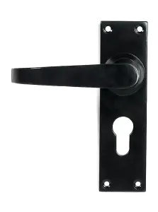 Black Deluxe Lever Euro Lock Set