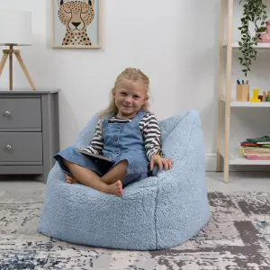 icon Kids Teddy Bear Armchair Bean Bag Blue Childrens Bean Bags