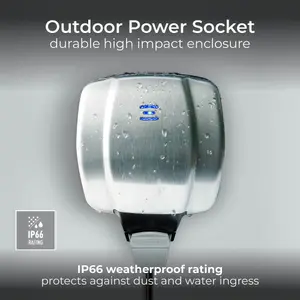 BG Decorative Weatherproof Outdoor 13A Single Switched Socket, IP66