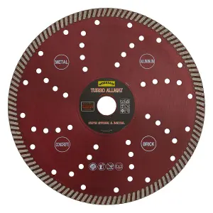 Sealey Turbo Allmat Diamond Blade 230 x 22mm Concrete Steel/Cast Iron WDTA230