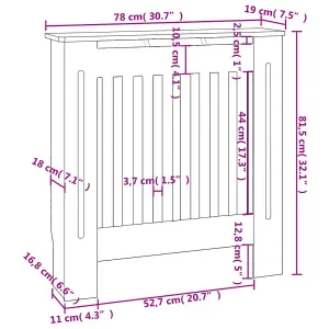 MDF Radiator Cover Black 78 cm