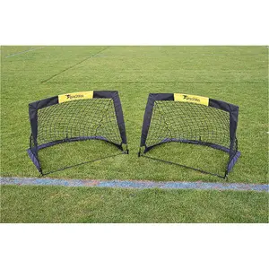 2 PACK - 3 x 2.25 Feet Fold Away Football Training Goal - Portable Side Game Net