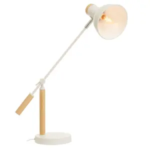 Interiors by Premier Matte White Table Lamp, Easy to Assemble Bedside Table Light, Eco-friendly Lamp for Table Living Room