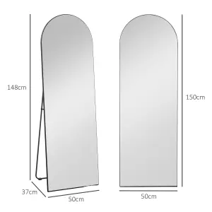 HOMCOM Floor Mirror Wall Mount Leaning Standing Mirror 50 x 150cm Black