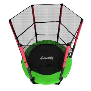 Galactica Mini Trampoline 4.5FT 55inch with Safety Net Enclosure Indoor Outdoor Children Activity Junior Trampoline Green