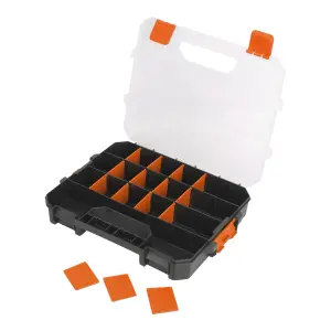 Magnusson Orange & transparent Compartment organiser case with 18 compartments