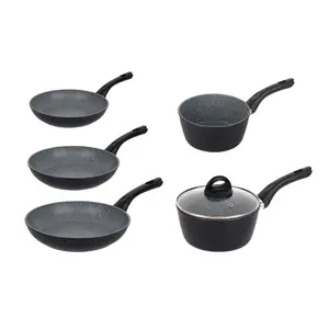 URBN-CHEF 5pcs Forged Aluminium Induction Cooking Saucepan Pots Frying Pans Cookware Set