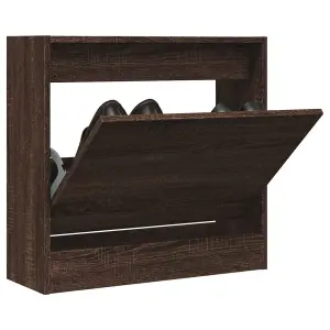 Berkfield Shoe Cabinet Brown Oak 60x21x57 cm Engineered Wood